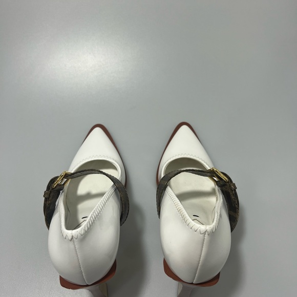 Fendi Wo Patent Neoprene Mary Jane Pumps Heels White Women’s EU 36/US 6 - Picture 6 of 11